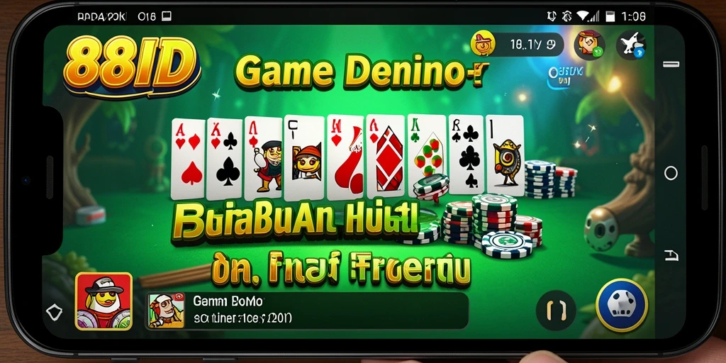 Screenshot menunjukkan gameplay seru dan interaksi pemain dalam permainan Domino.