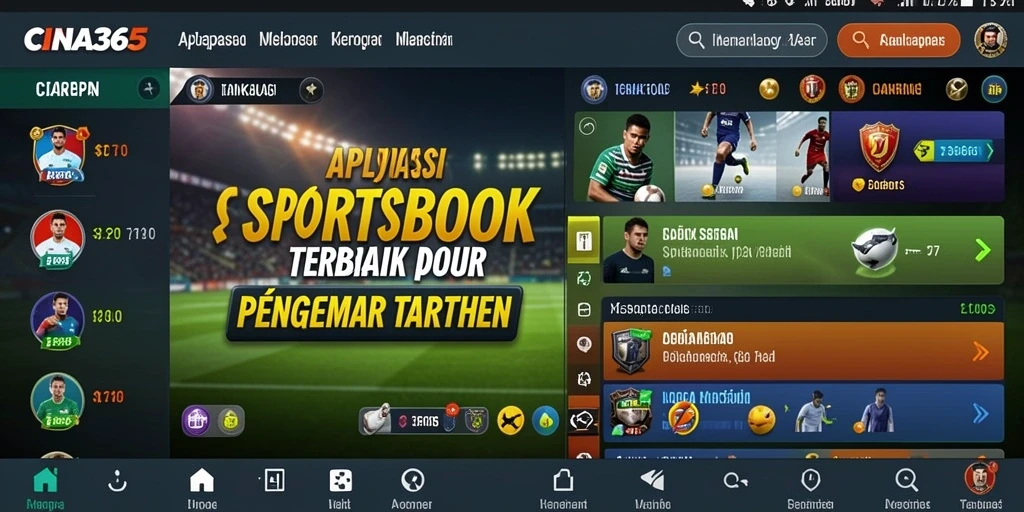 Tangkapan layar CINA365 menunjukkan suasana taruhan olahraga yang seru.