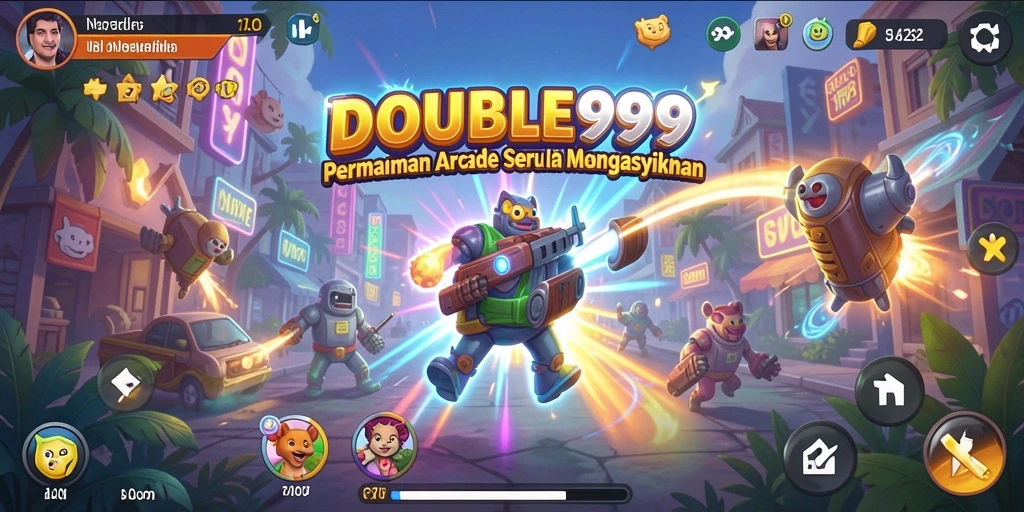 Tangkapan layar DOUBLE999 menunjukkan aksi gameplay yang mendebarkan.