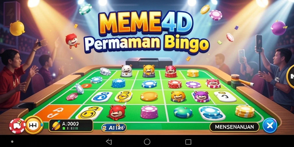 Tampilan gameplay seru dari MEME4D yang menampilkan keseruan permainan Bingo.