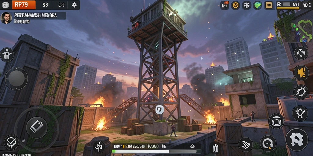 Tampilan gameplay yang mendebarkan dalam RP79 Tower Defense.