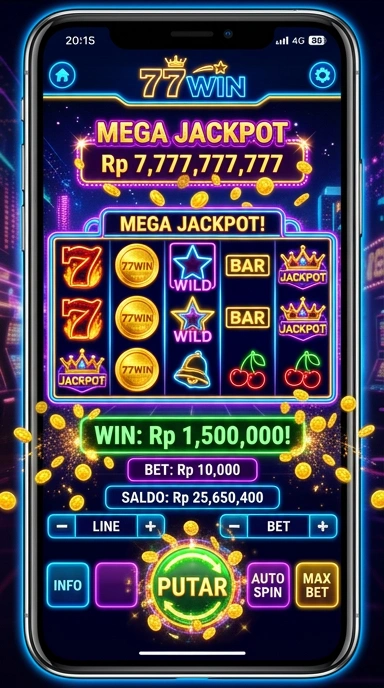 Tampilan antarmuka aplikasi 77win yang intuitif dan menarik.